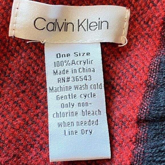 Calvin Klein Knit Acrylic Blanket Shawl - Picture 3 of 8